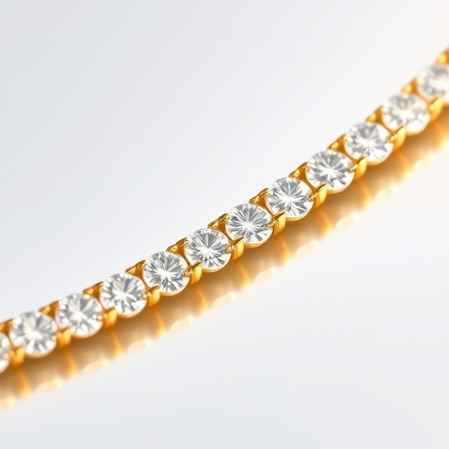 10 K Gold Tennis Chains 16mm