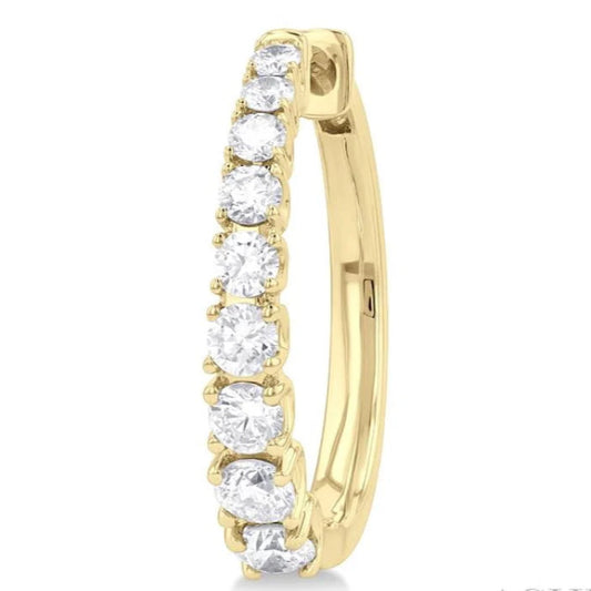 1 ctw Petite Graduated Round Cut Diamond Fashion Huggies in 14K Yellow Gold