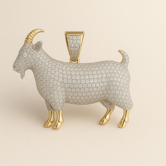 10K Gold Diamond Goat Pendant – 5.00 CTW