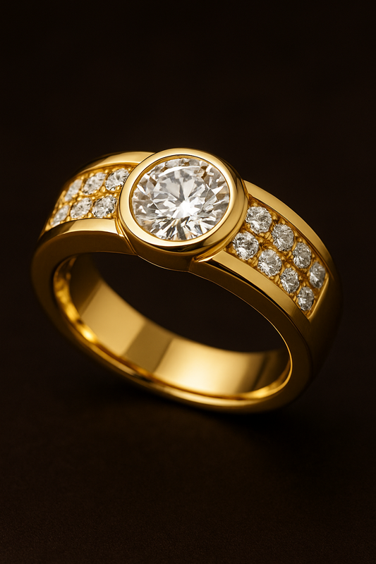 Yellow Gold Men’s Diamond Statement Ring