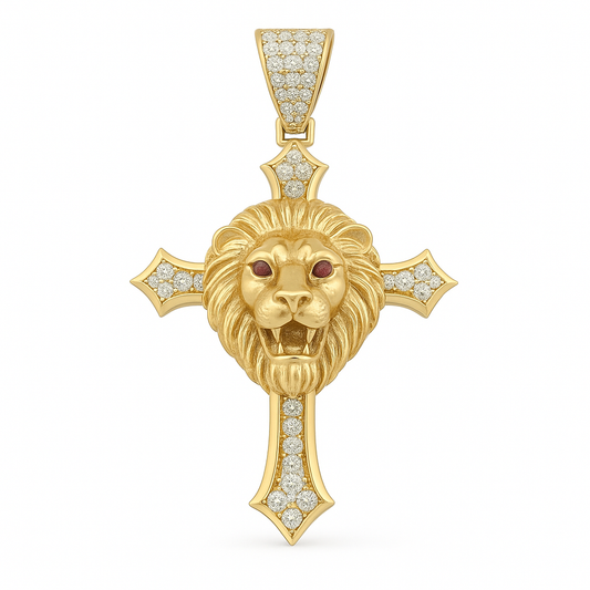Lion's Head Cross Pendant