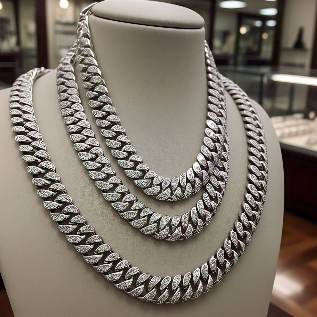 925 Silver Moisannite Cuban 3.5