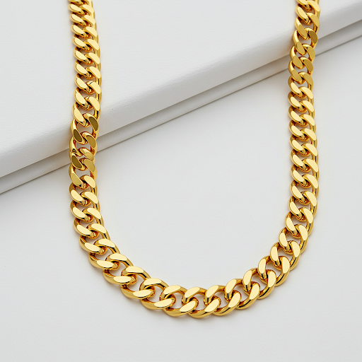 10 K Gold Cuban Link Chain Solid 8"
