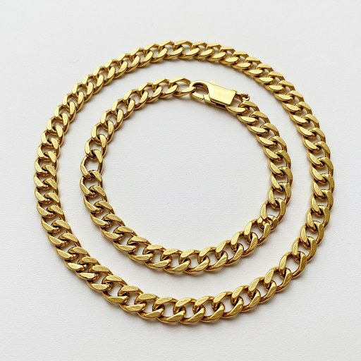 10 K Gold Cuban Link Chain Solid 10"