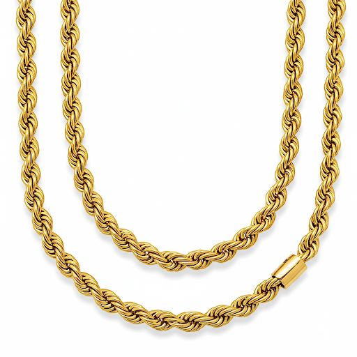 10 K Gold Rope Chain Solid 4mm 14"